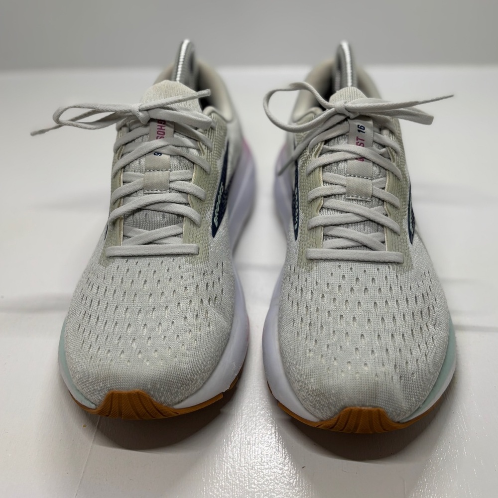 Brooks Ghost 16 Women’s 9.5 Wide Running Shoes Gray Mesh Gum Sole Comfort Traine - Picture 4 of 12
